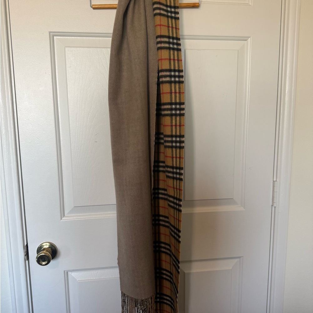 Burberry Tan and Black Checkered Scarf - Picture 8 of 12